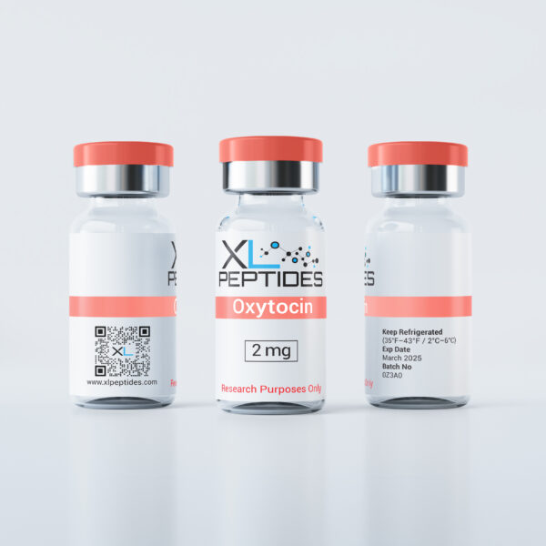 Oxytocin 2mg vial viewed from different angles