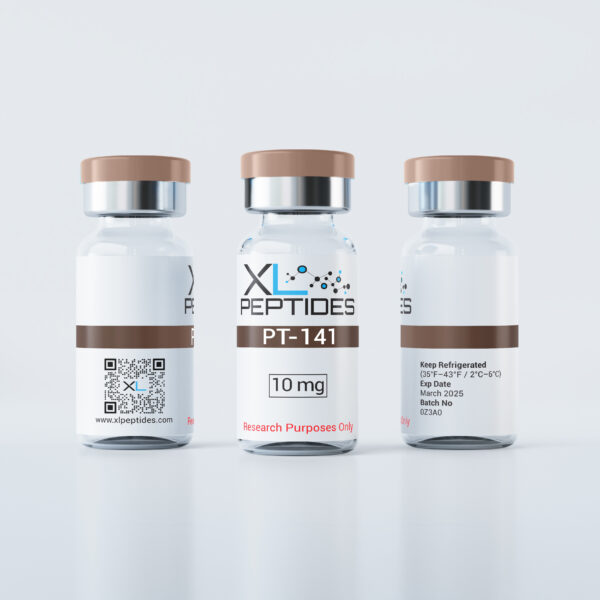 PT-141 peptide vial displayed from multiple views