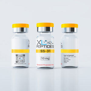 SS-31 10mg peptide vial displayed from various angles