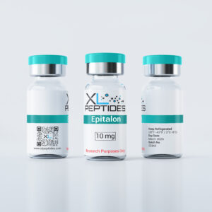 Epitalon research peptide vial from multiple angles