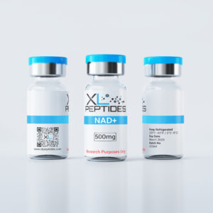NAD+ 500mg lyophilised vial shown from multiple angles
