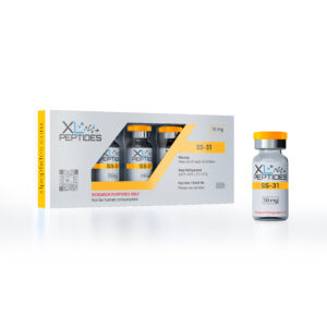 SS-31 10mg peptide with front of packaging – research use