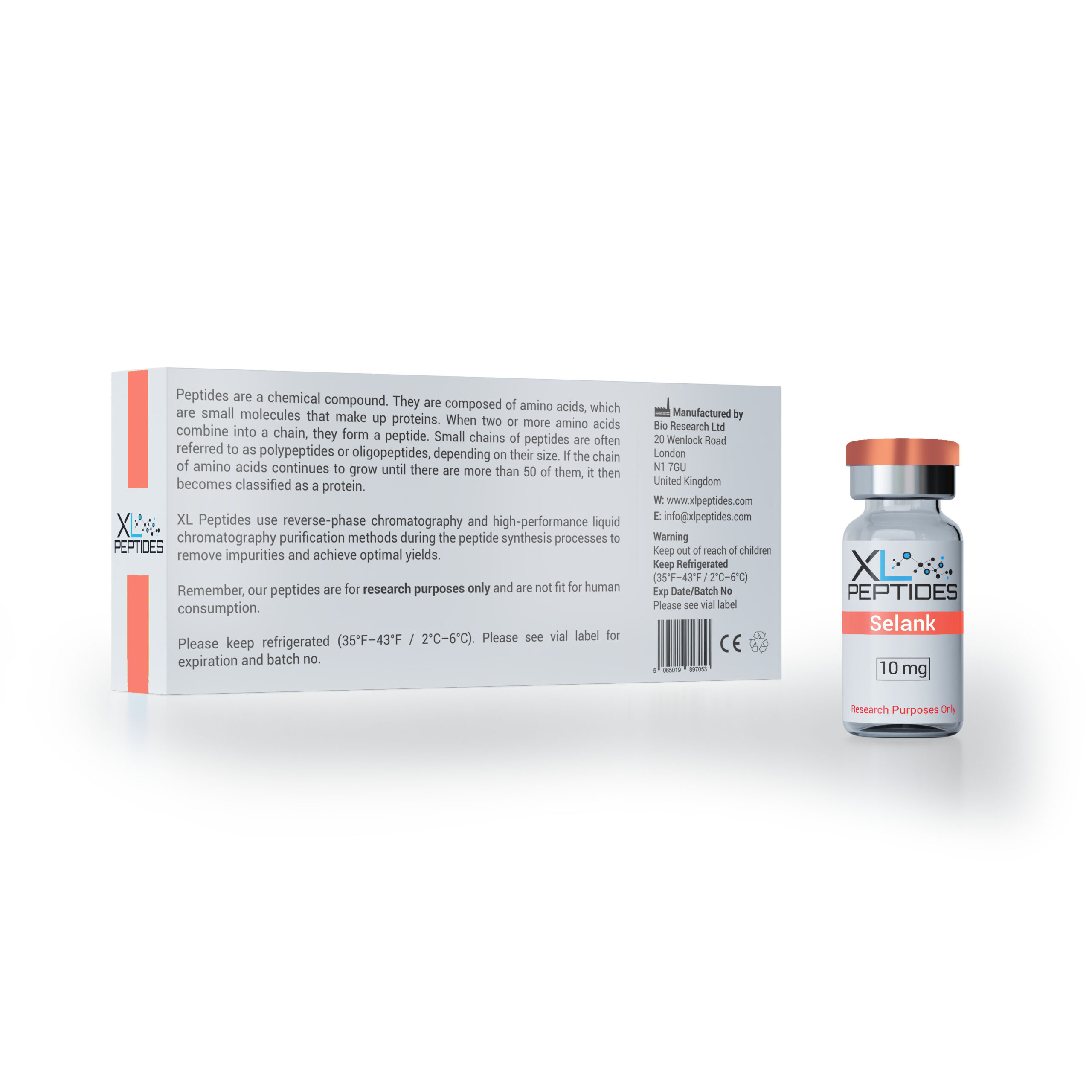 selank 10mg peptide vial