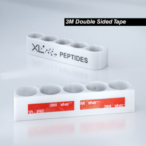 Peptide Tray Vial Holder for 10ml Vials front back with tape