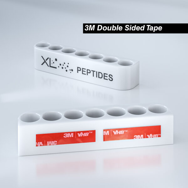 Peptide Tray Vial Holder for 3ml Vials front back with tape