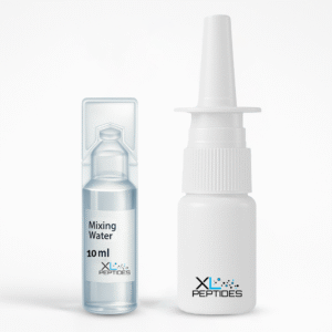 nasal spray bottle and mixing water for peptides